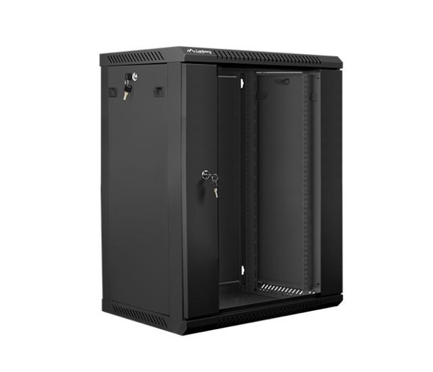 LANBERG Szafa instalacyjna wisząca 19'' 15U 600X450mm czarna (drzwi szklane) WF01-6415-10B - 455297 - zdjęcie 3